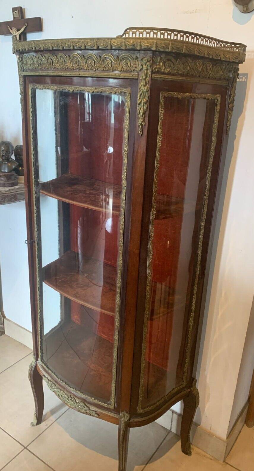 Napoleon III Showcase In Mahogany And Chiseled Bronze 20th Century