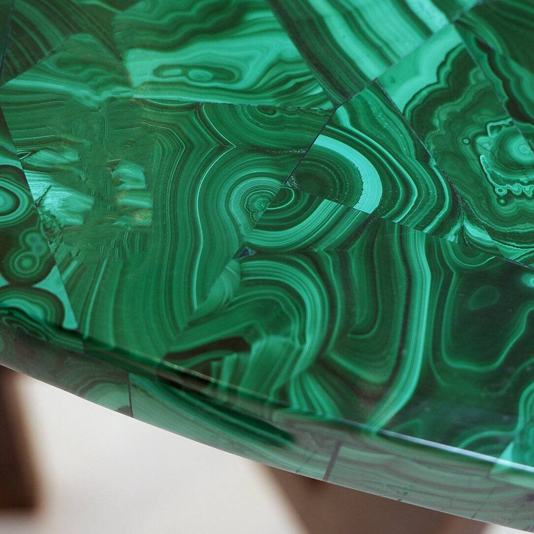 Console en malachite et métal noir