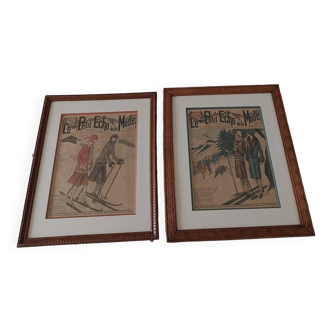 Set of 2 “echo of fashion” engravings