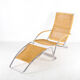 Wicker and chrome chaise longue