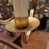 Gold metal reed chandelier