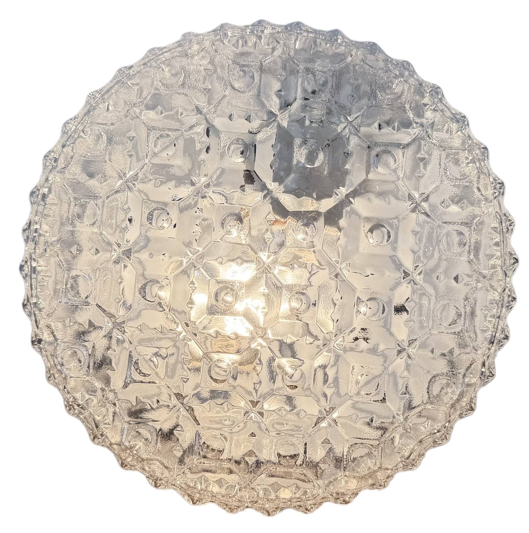 Vintage Glass Wall or Ceiling Light, 1970s