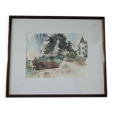 Watercolor frame signed port