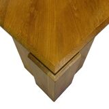 Table basse vintage en forme de larme wabi sabi brutaliste en chêne massif