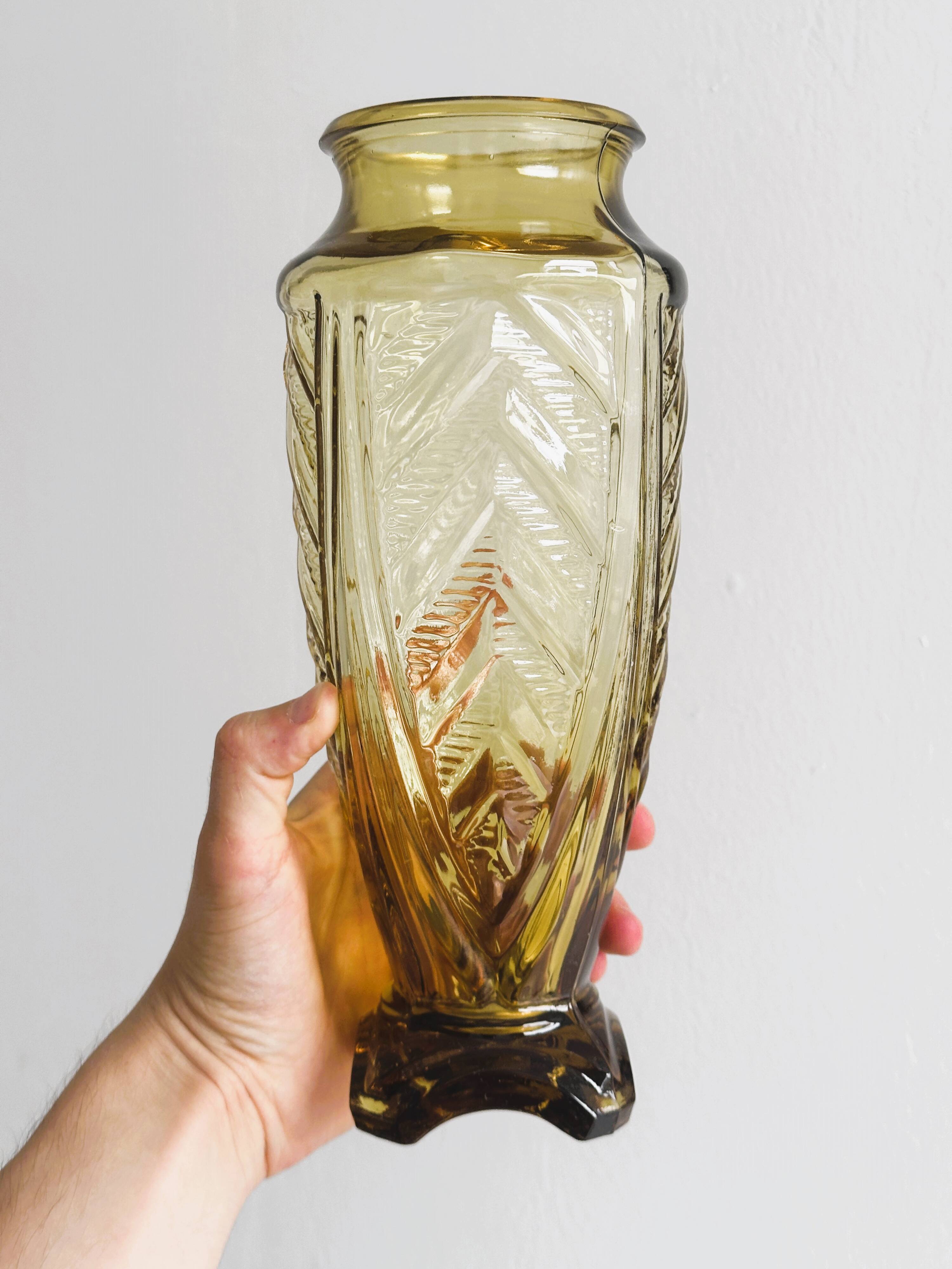 Art Deco Amber Glass Vase