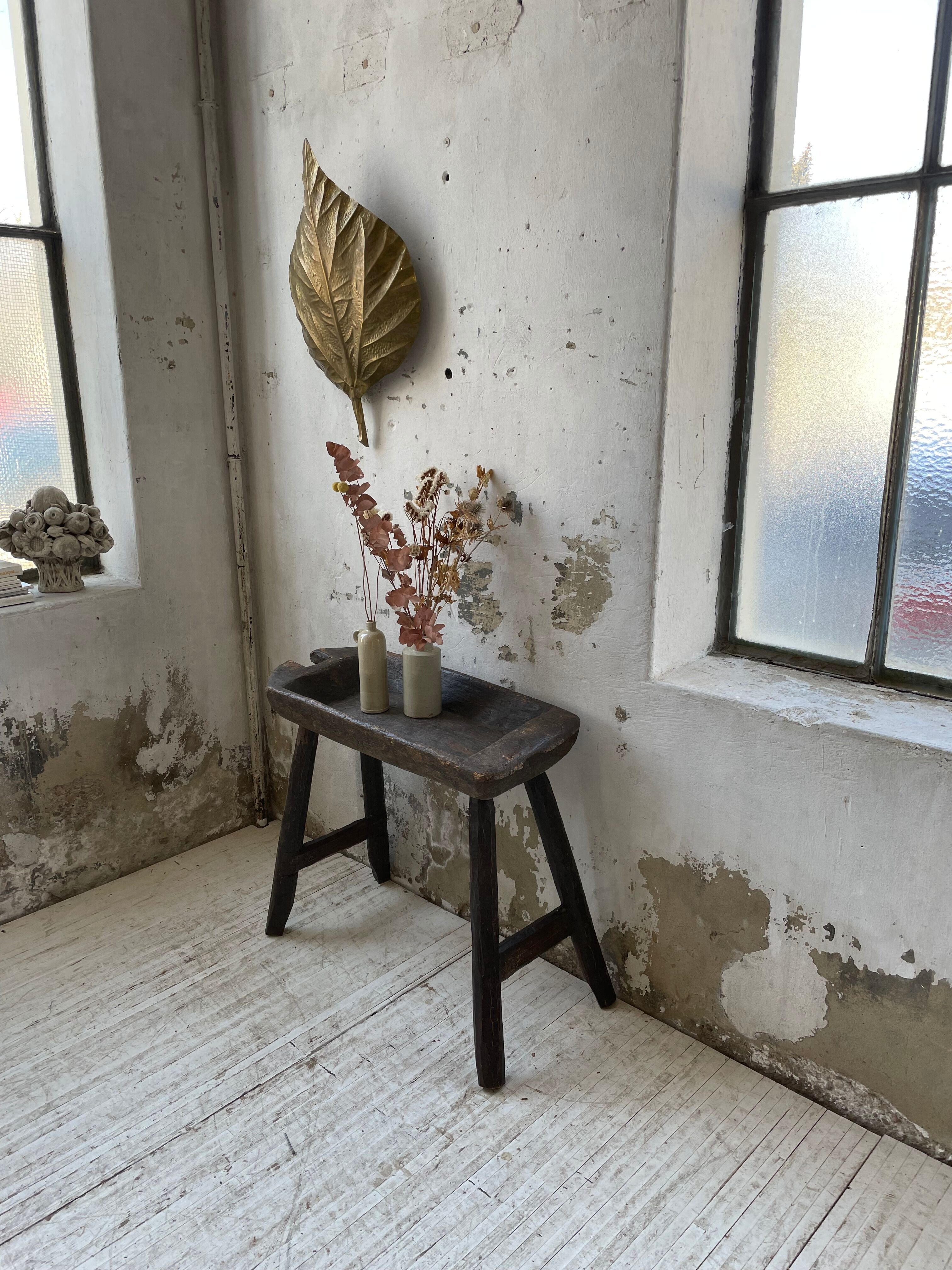 Brutalist solid wood console