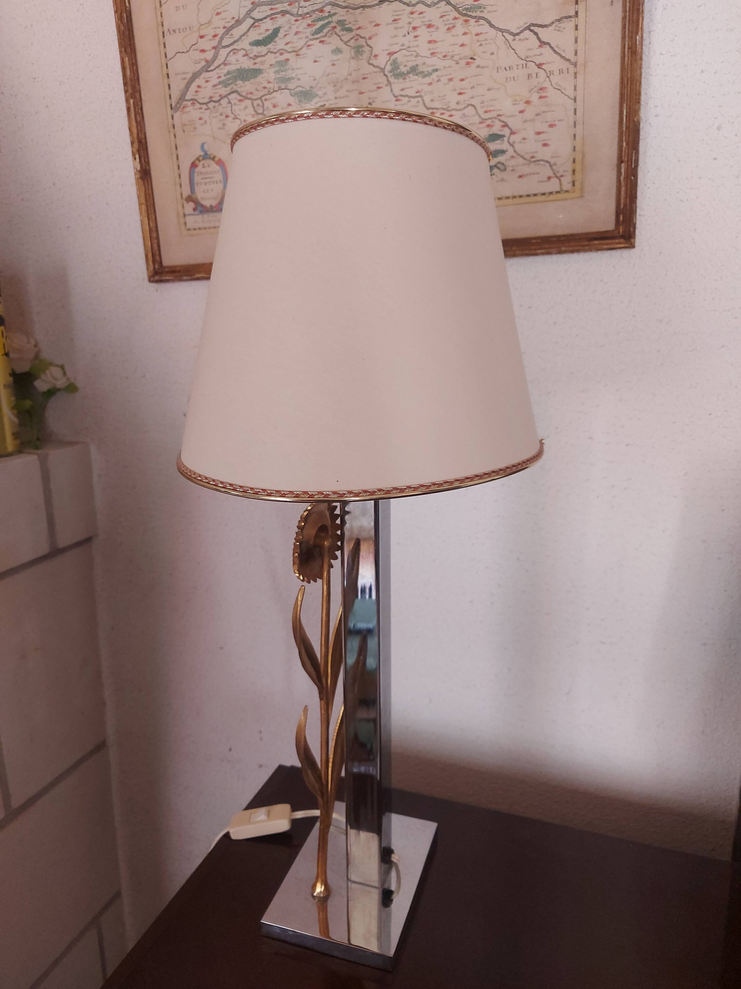 Lampe fleurs de tournesol design années 80's