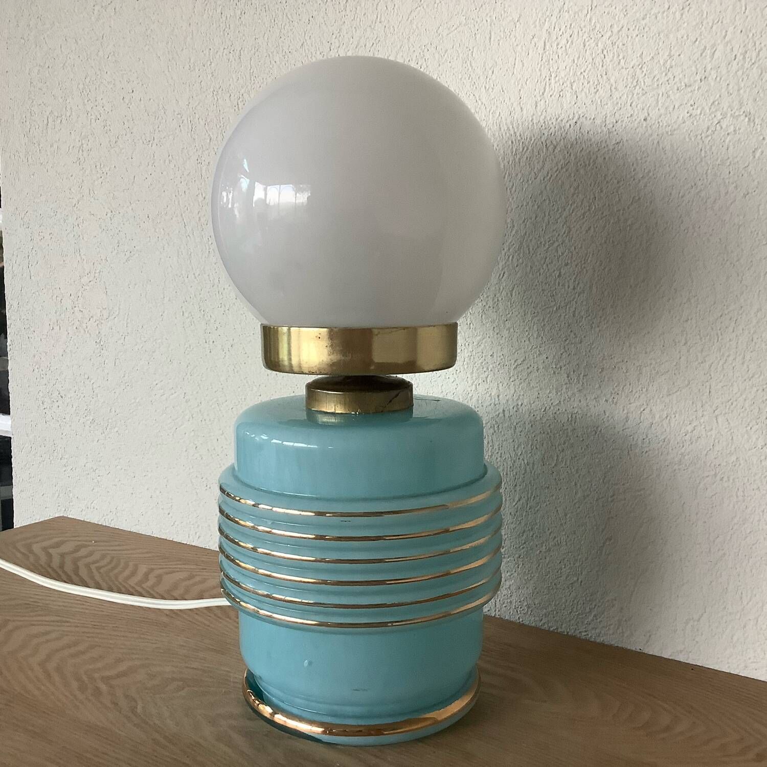 ▪️Henri Chatard France Lamp Clichy Glass Art Deco Style Opaline Globe