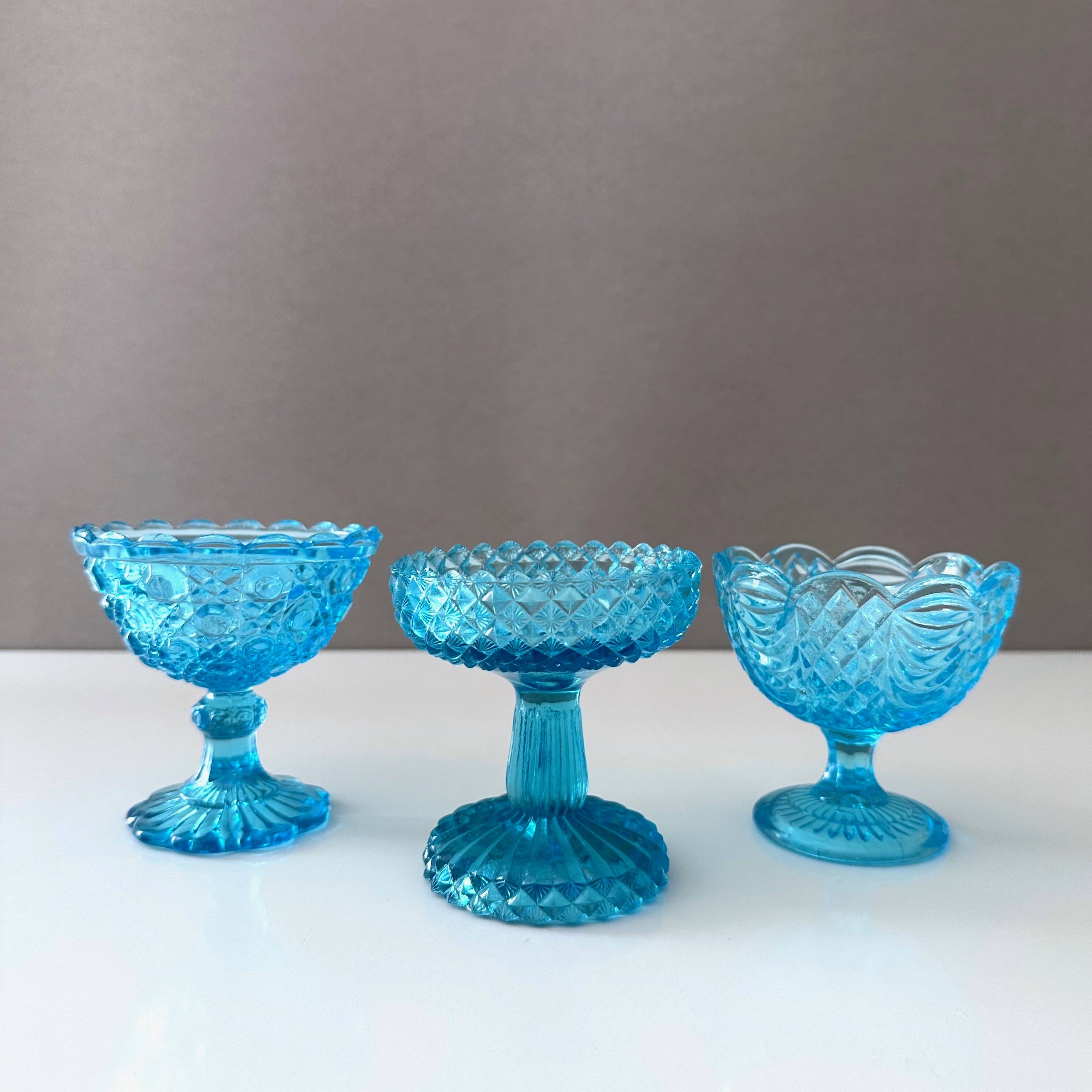 Pressed glass foot bowls art deco