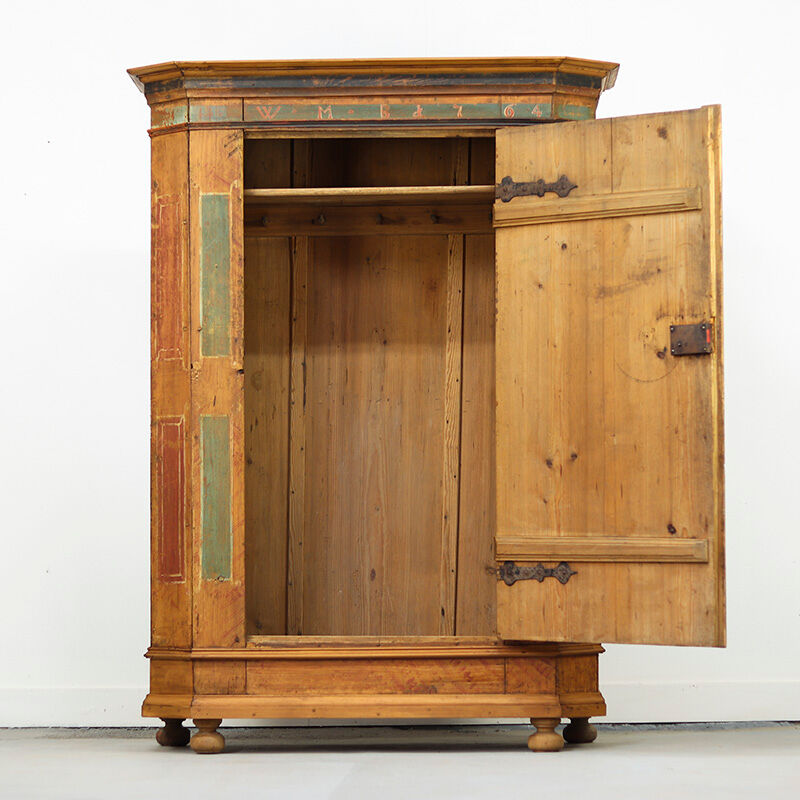 Painted folk art bridal cupboard 1764