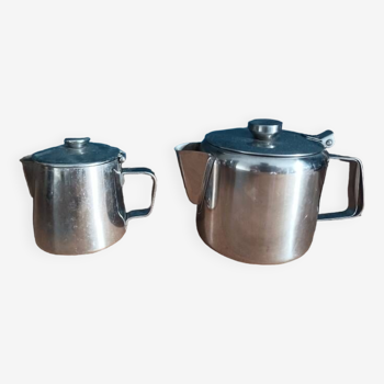chrome stainless steel milk jug teapot