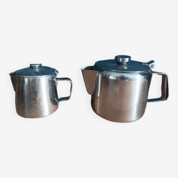 Théière pot à lait inox chromé