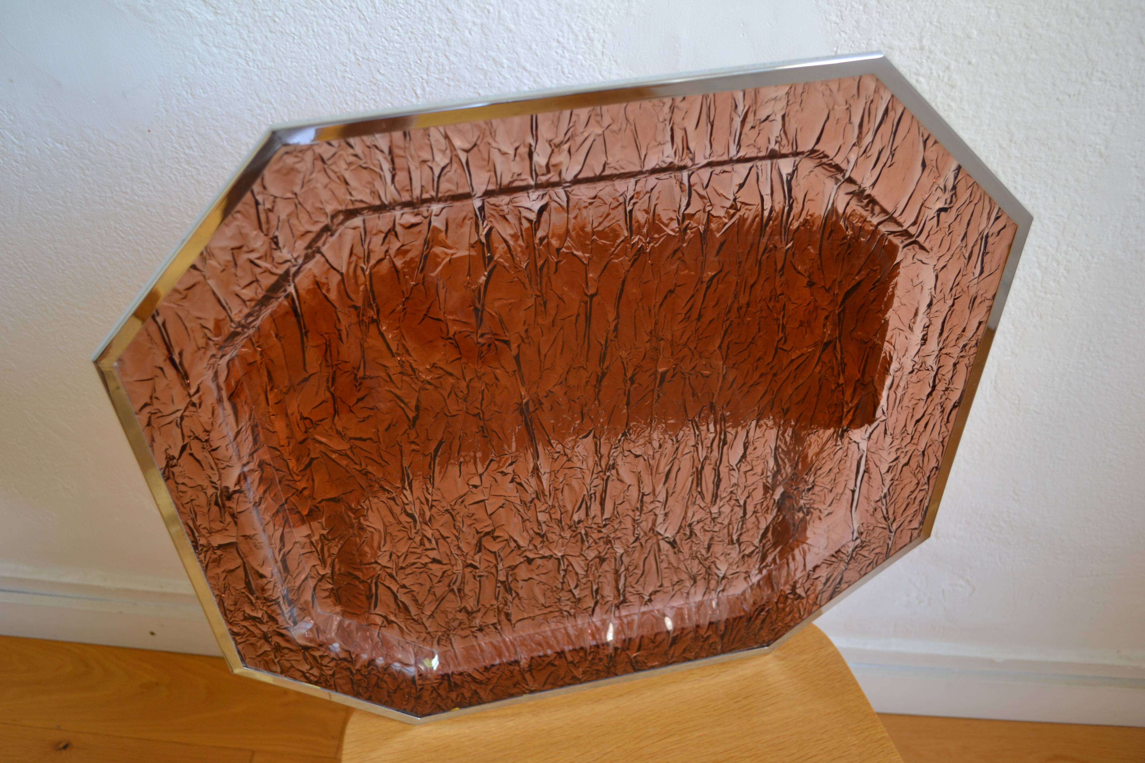 1970 tray in smoked lucite