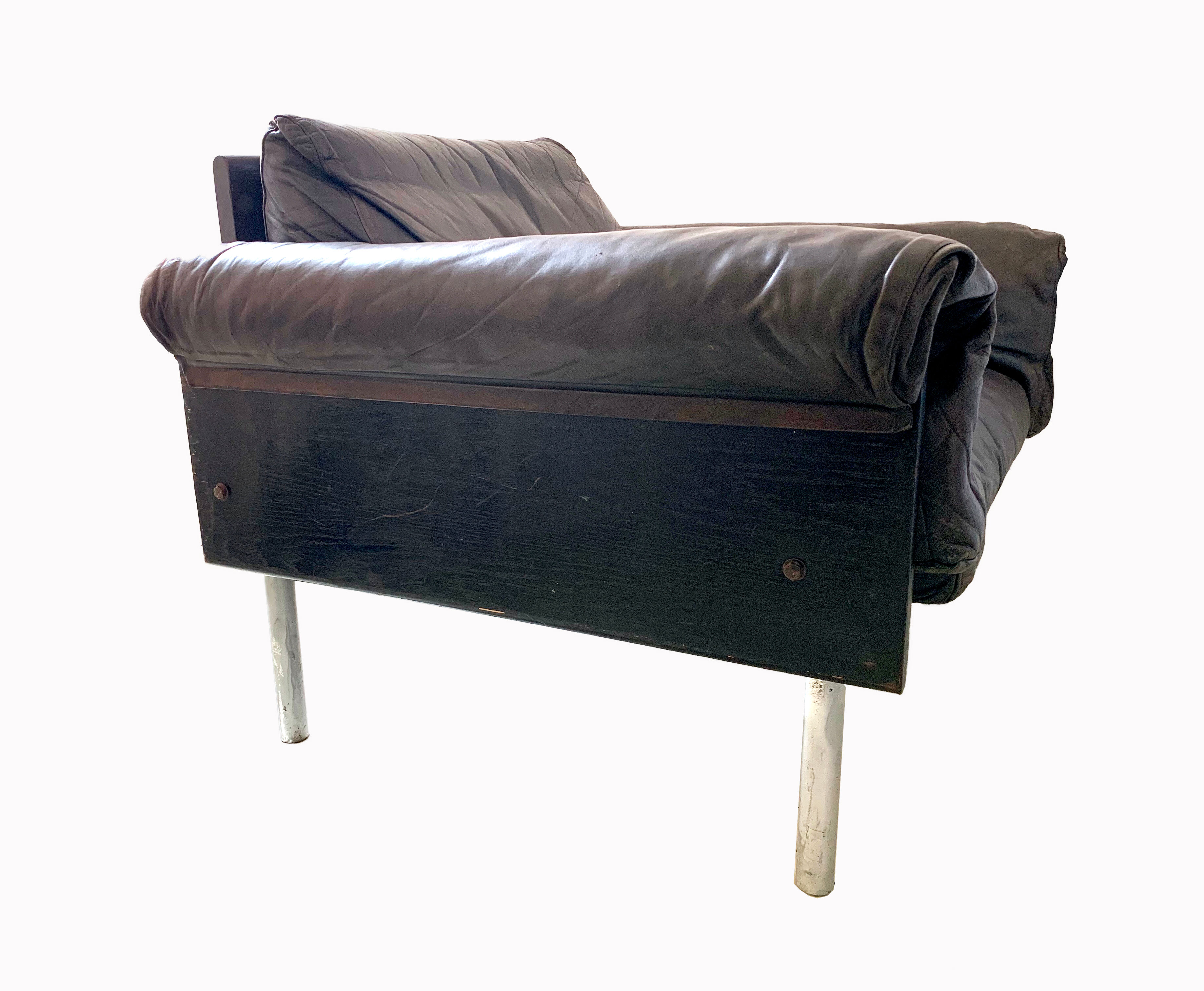 Leather 'Ateljee' Chair by Yrjo Kukkapuro for Haimi Finland, 1963