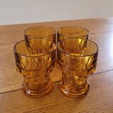 Lot de 4 verres ambrés vintage, Italy