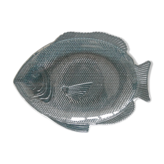 Large fish-shaped glass dish