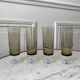 Set of 4 champagne flutes in smoked glass 70s