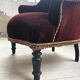 Fauteuil Napoléon III velours bordeaux