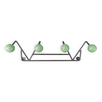 Coat hook 4 branches green balls vintage 60'