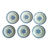 6 assiettes à dessert terre de fer J. Vieillard Bordeaux « Guirlande »