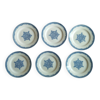 6 dessert plates ironstone J. Vieillard Bordeaux "Garland"