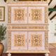 19th-century Renaissance Revival two-body cabinet: inspired by Monet's water lilies.