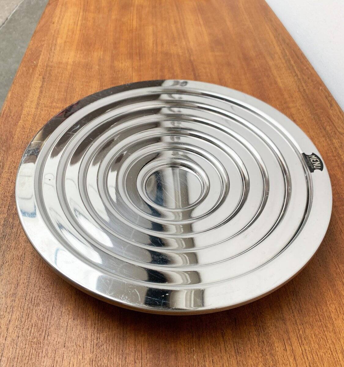 Large postmodern Danish metal bowl by Menu, 1980s.