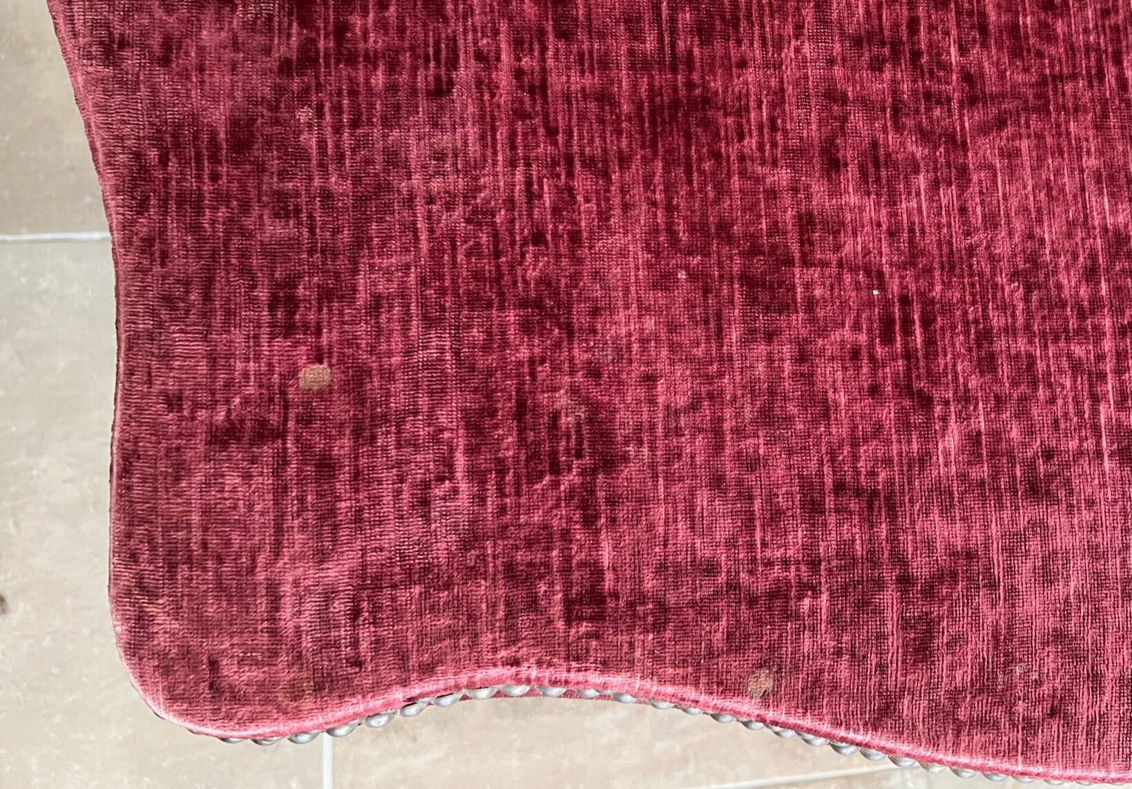 Coffre XIXem Napoléon III, bois et velours rouge