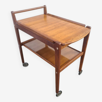 Vintage Scandinavian serving table by Erik Gûstavsson 1960, teak, trolley