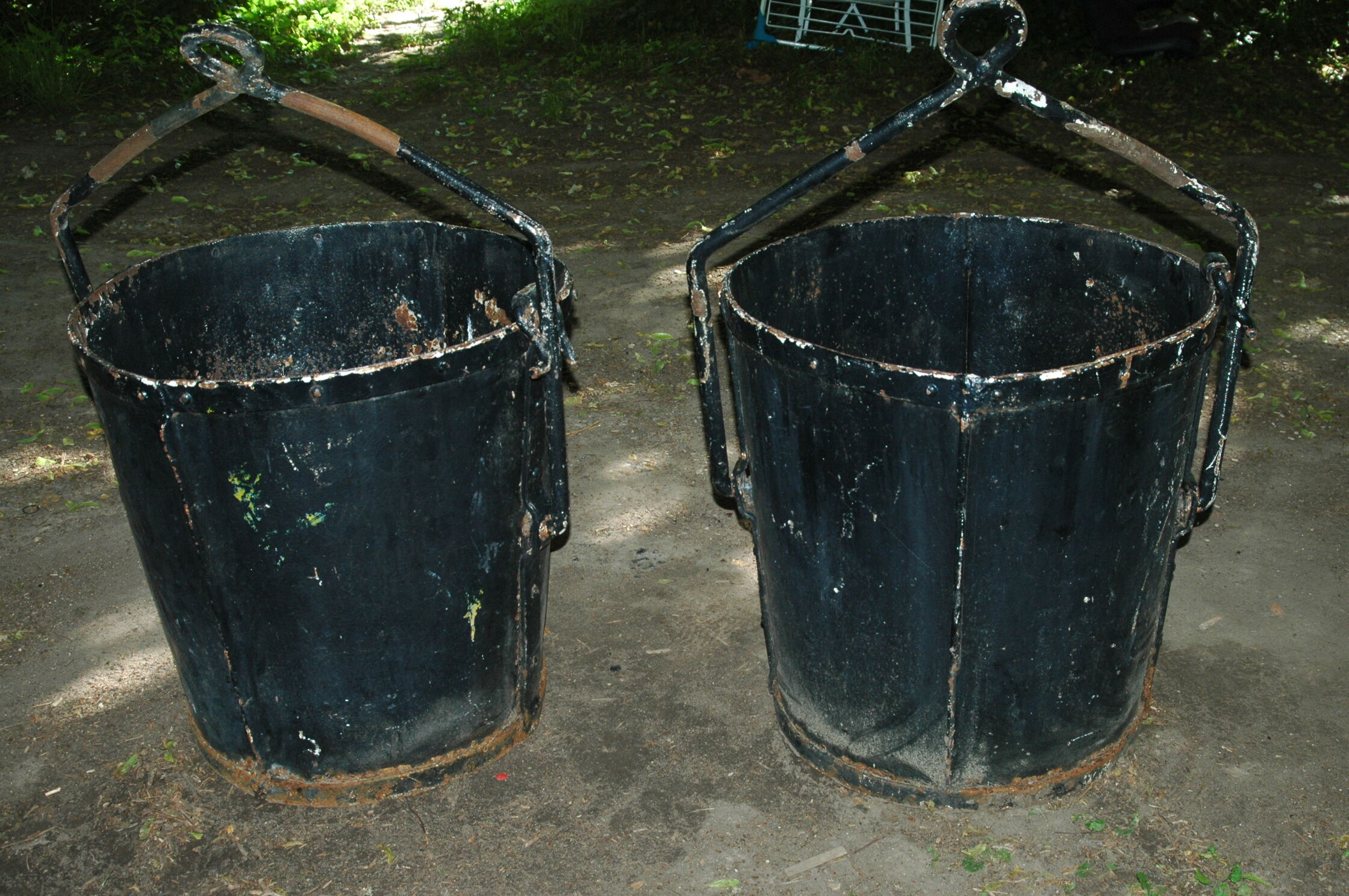 2 old industrial pot hiders 1 m