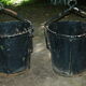 Set of 2 old industrial pot covers for planters, 1 m.