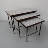 Vintage mimi set of tables with tiles