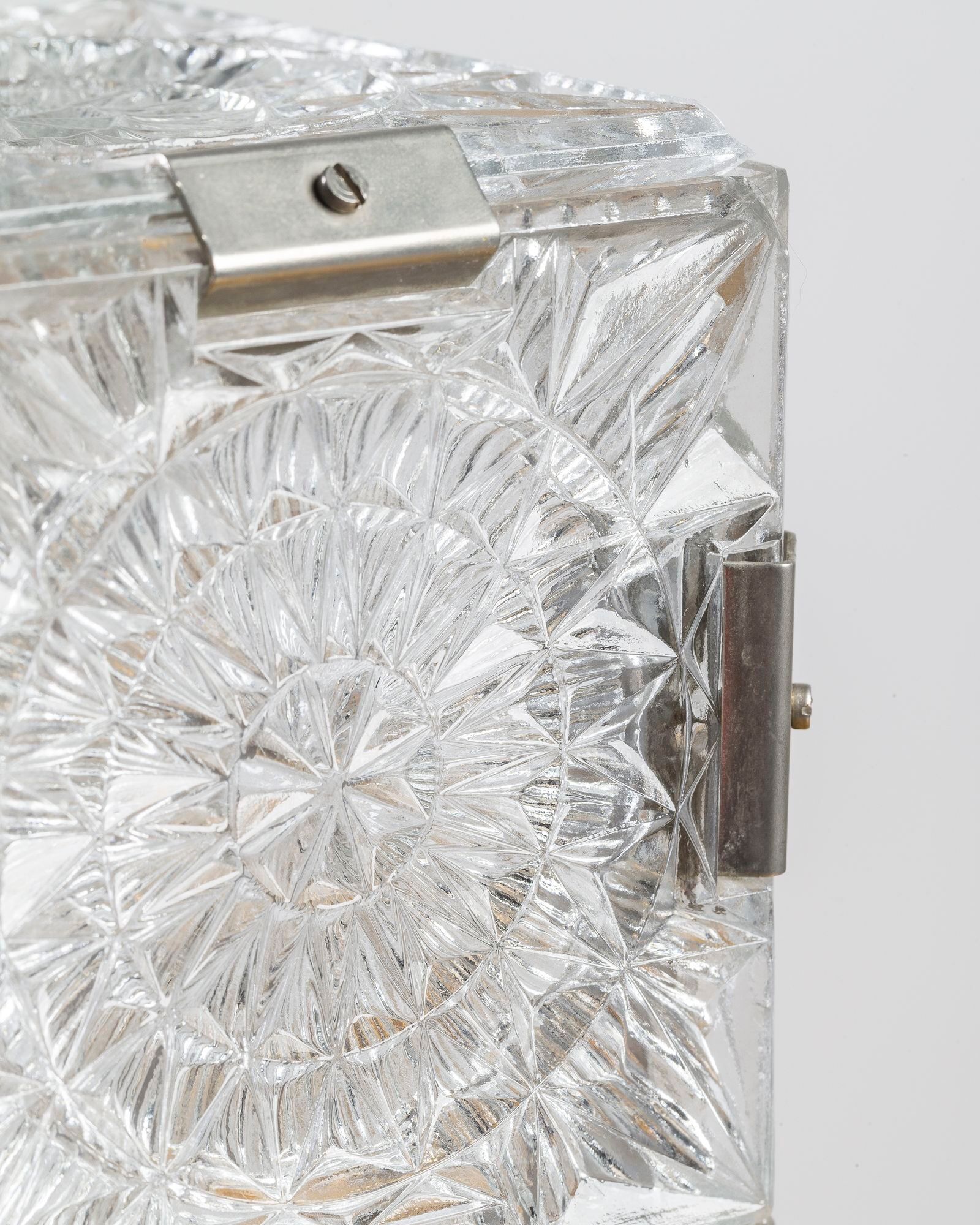 Ensemble de 2 lampes de table verre taillé de Kamenický Šenov, 70 ' s