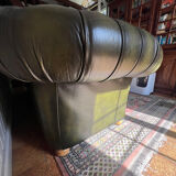 Chesterfield English green 3 seater genuine leather