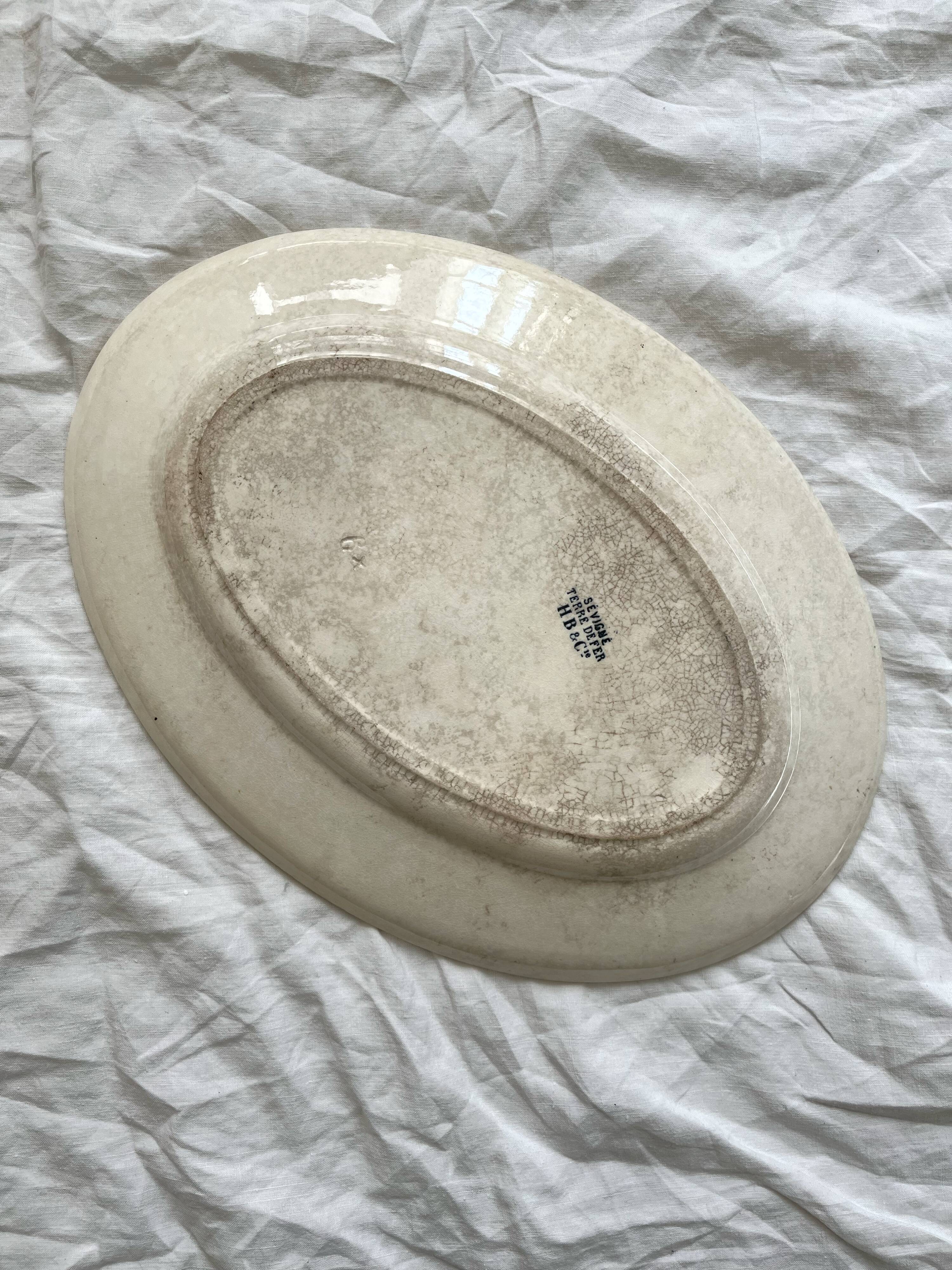 Oval ironstone dish Sévigné, HB & Cie Choisy le Roi