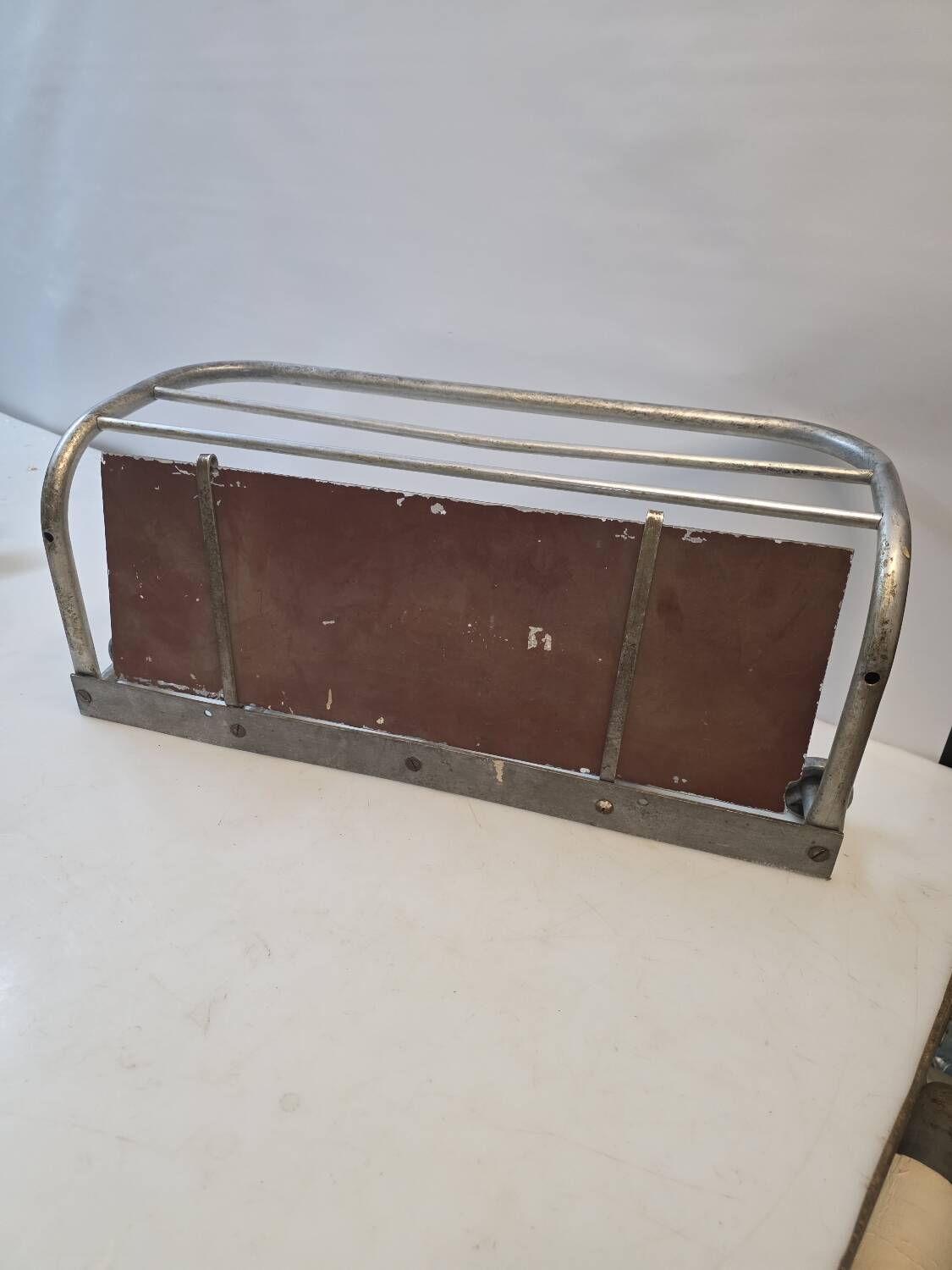 Antique aluminum coat rack with 5 hooks