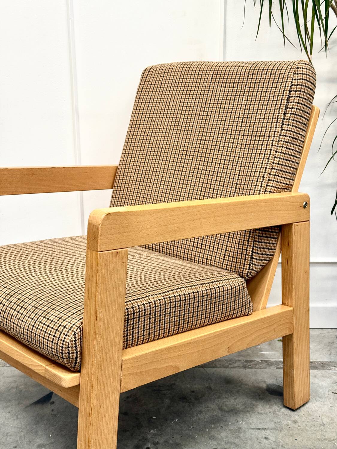 Scandinavian houndstooth armchair