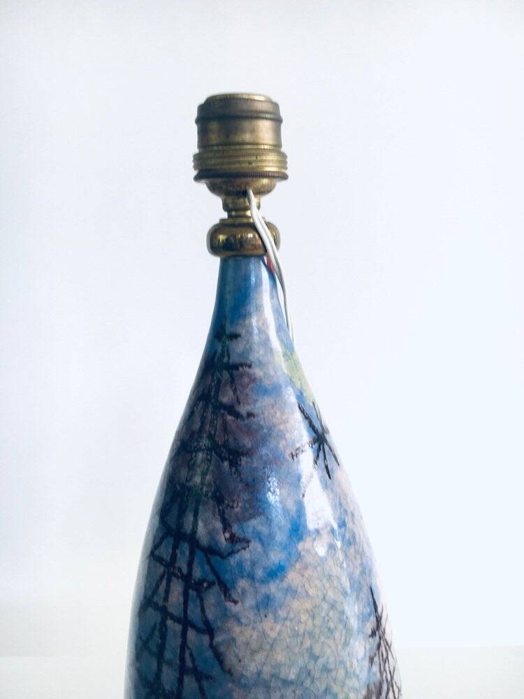 Mid-Century Design Art Studio Ceramic Table Lamp by Cacf Faenza, Italy, 1950s