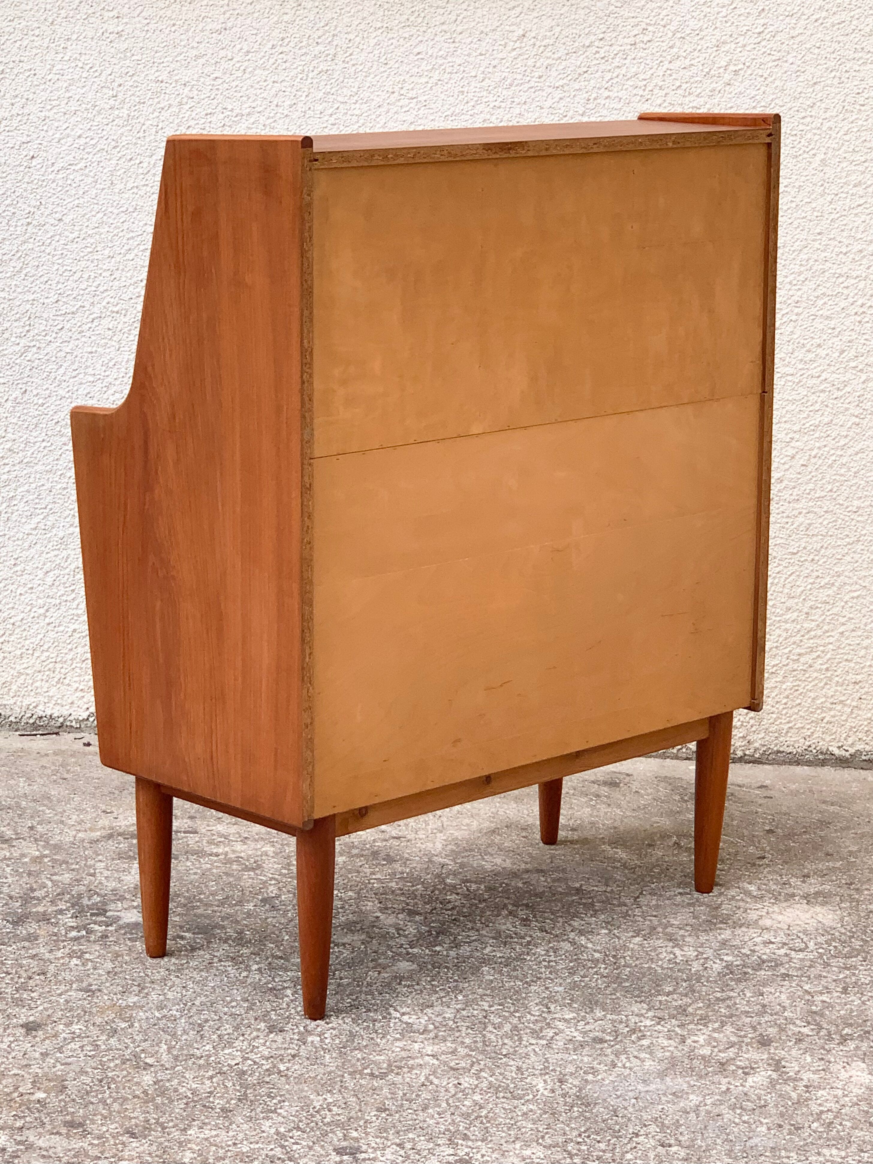 Secretary chest of drawers Teak by Arne Wahl Iversen for Falster Modelfabrik 1960