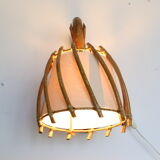 Rattan sconce, vintage