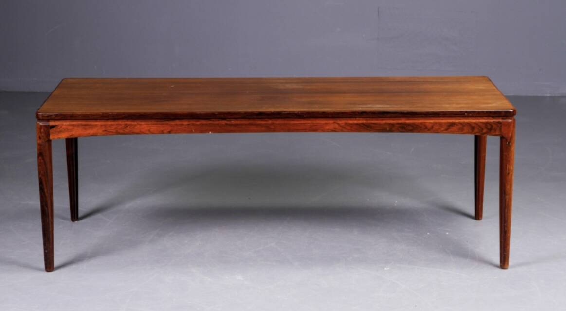 Table basse danoise vintage en palissandre par Ole Wanscher, 1970