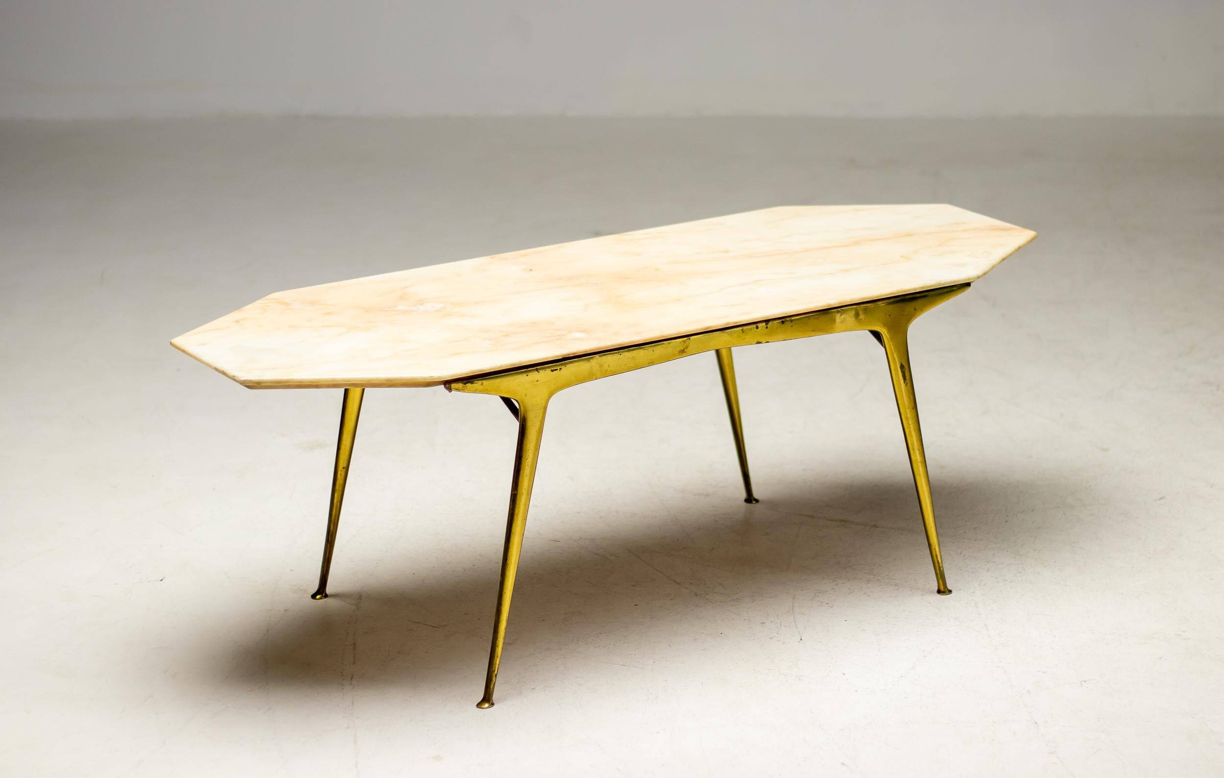 Italian coffee table with marble top, 1960