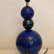 Vintage blue and gold blown glass lamp from the 80s/90s