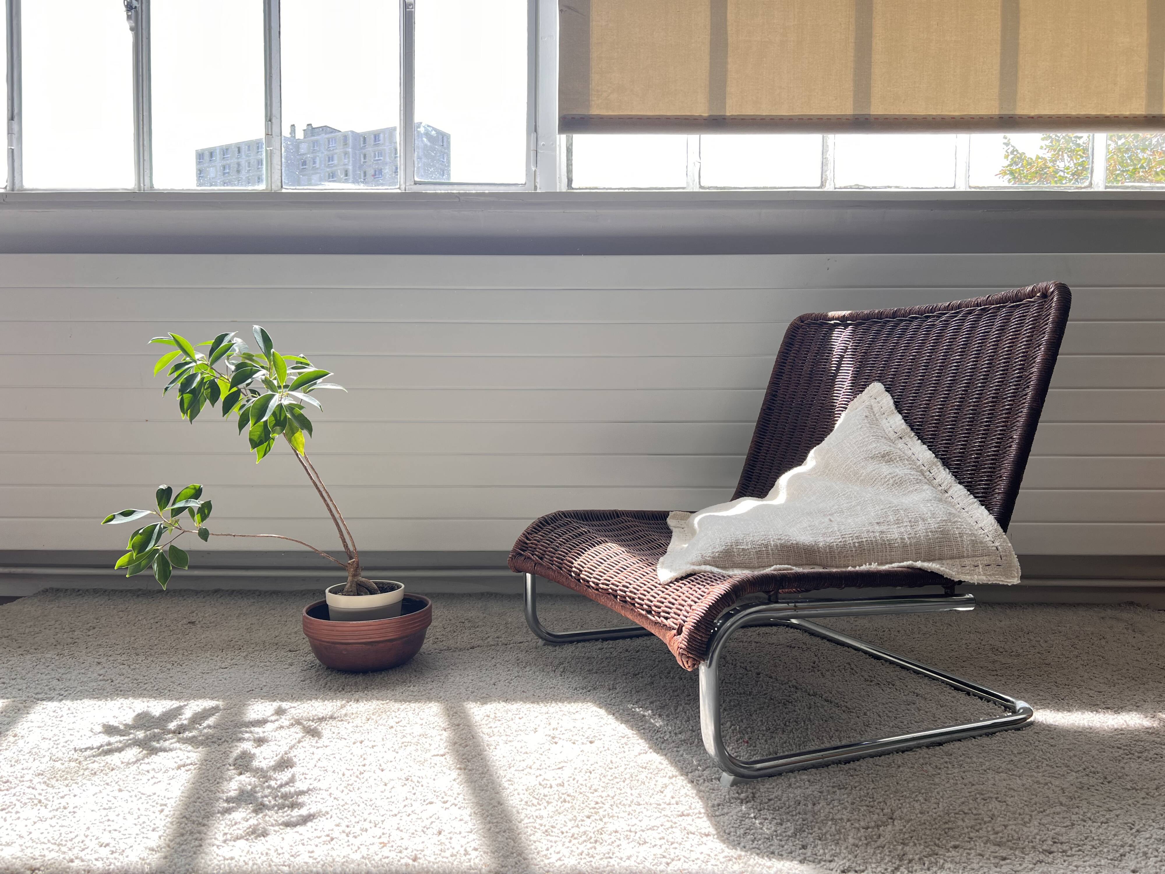 Fauteuil en rotin 70's