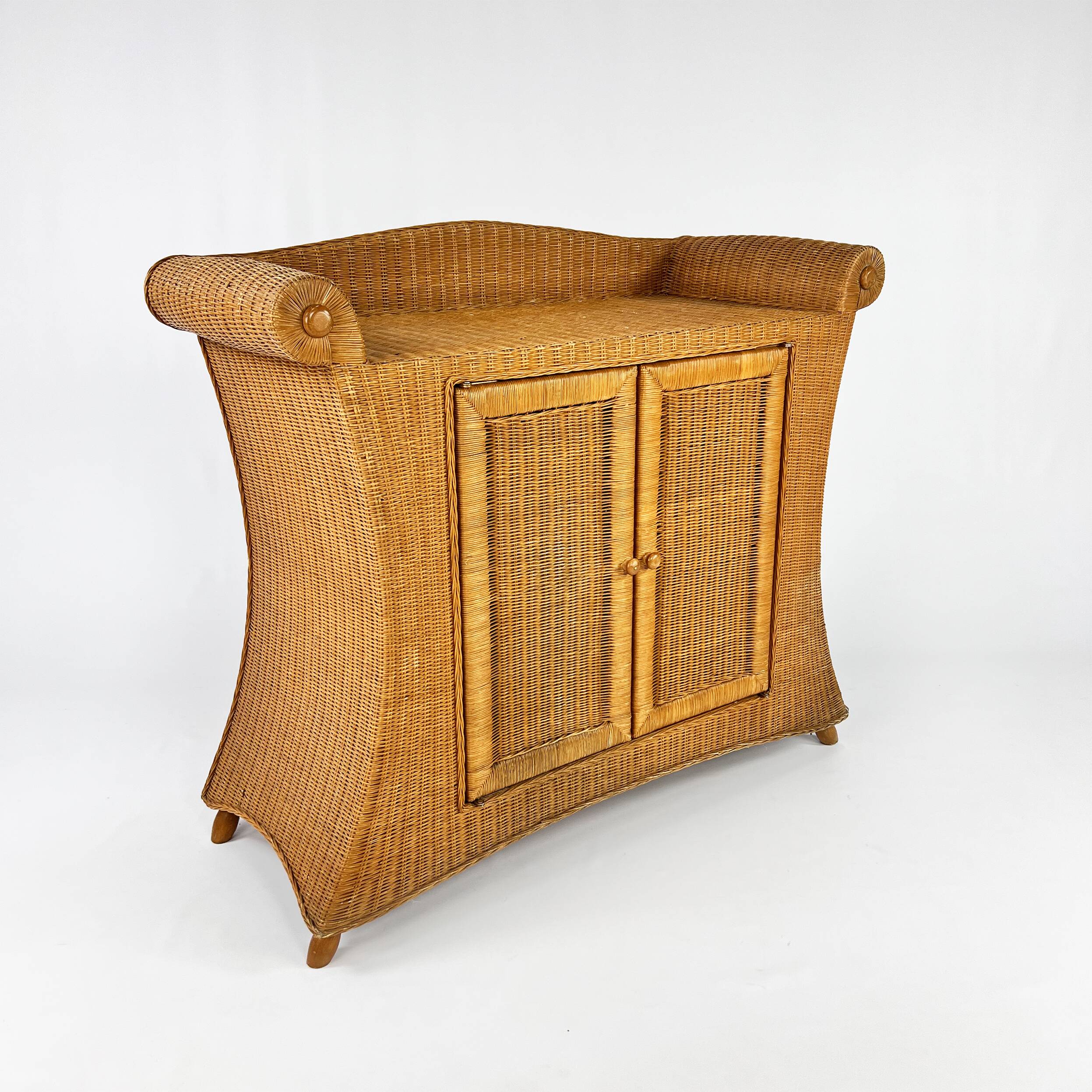 Mid-century wicker dresser, France, 1960s