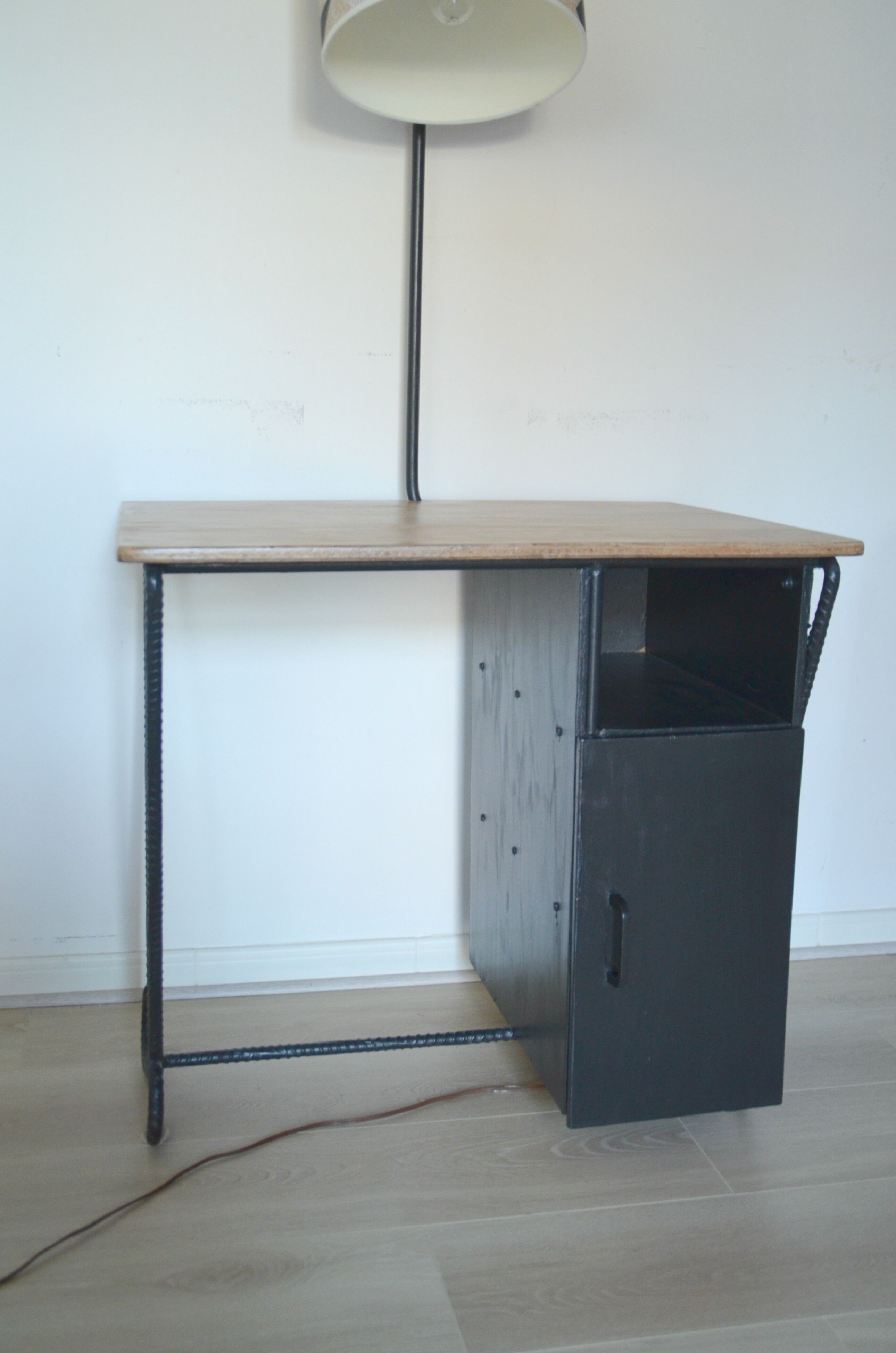 Desk with lamp