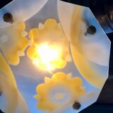 VINTAGE CHANDELIER/SUSPENSION 1940 YELLOW FLOWERS