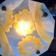 VINTAGE CHANDELIER/SUSPENSION 1940 YELLOW FLOWERS