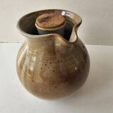 Signed, poured ceramic wine pitcher (signature to be identified)