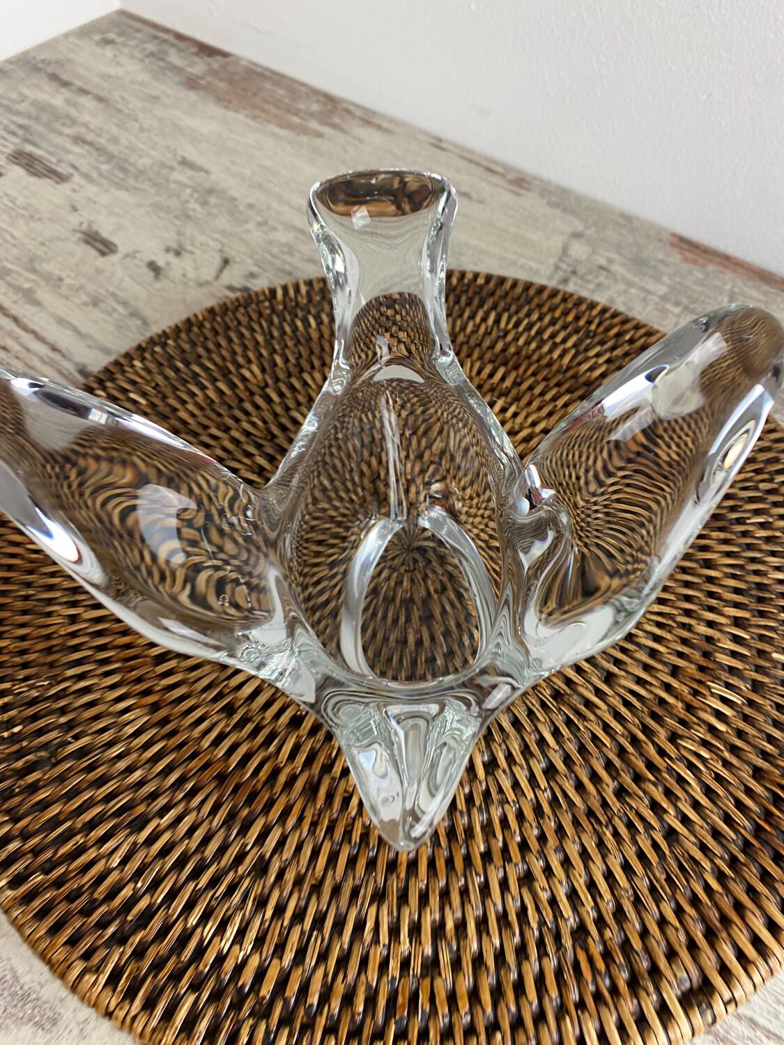 Vide poche hirondelle en cristal
